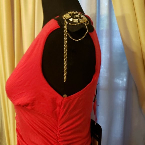 IXOS Red Bodycon Ruched Dress Large - Picture 5 of 9